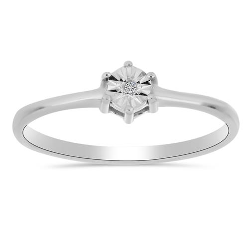 BUY NATURAL DIAMOND GEMSTONE RING IN 925 SILVER 